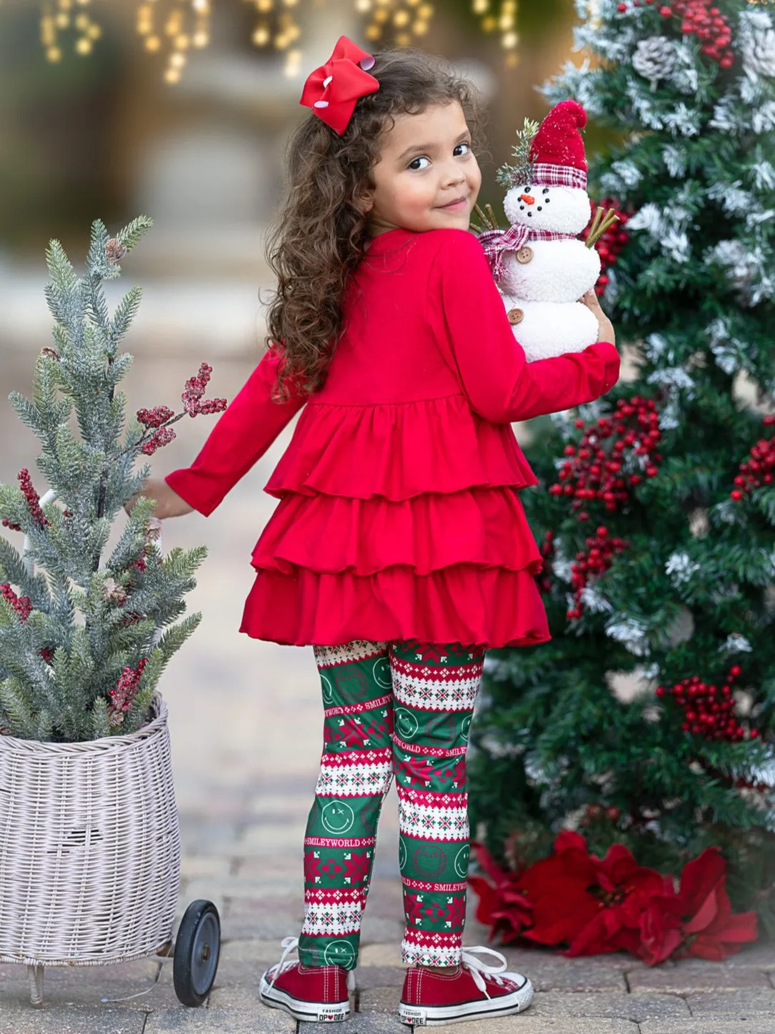 SmileyWorld Festive Ruffle Top and Legging Set