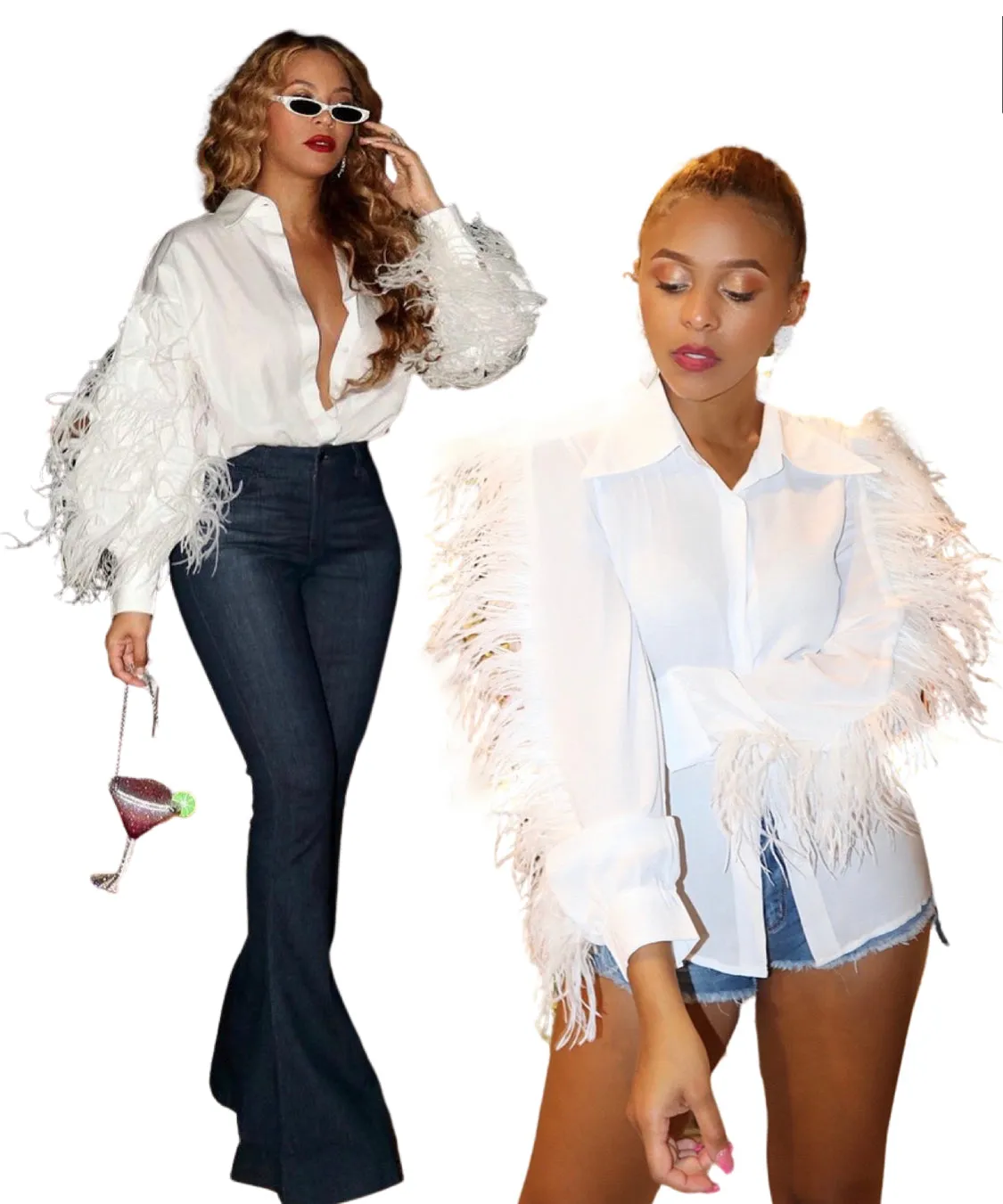 So Fly! Feather Blouse (Dusty Rose)