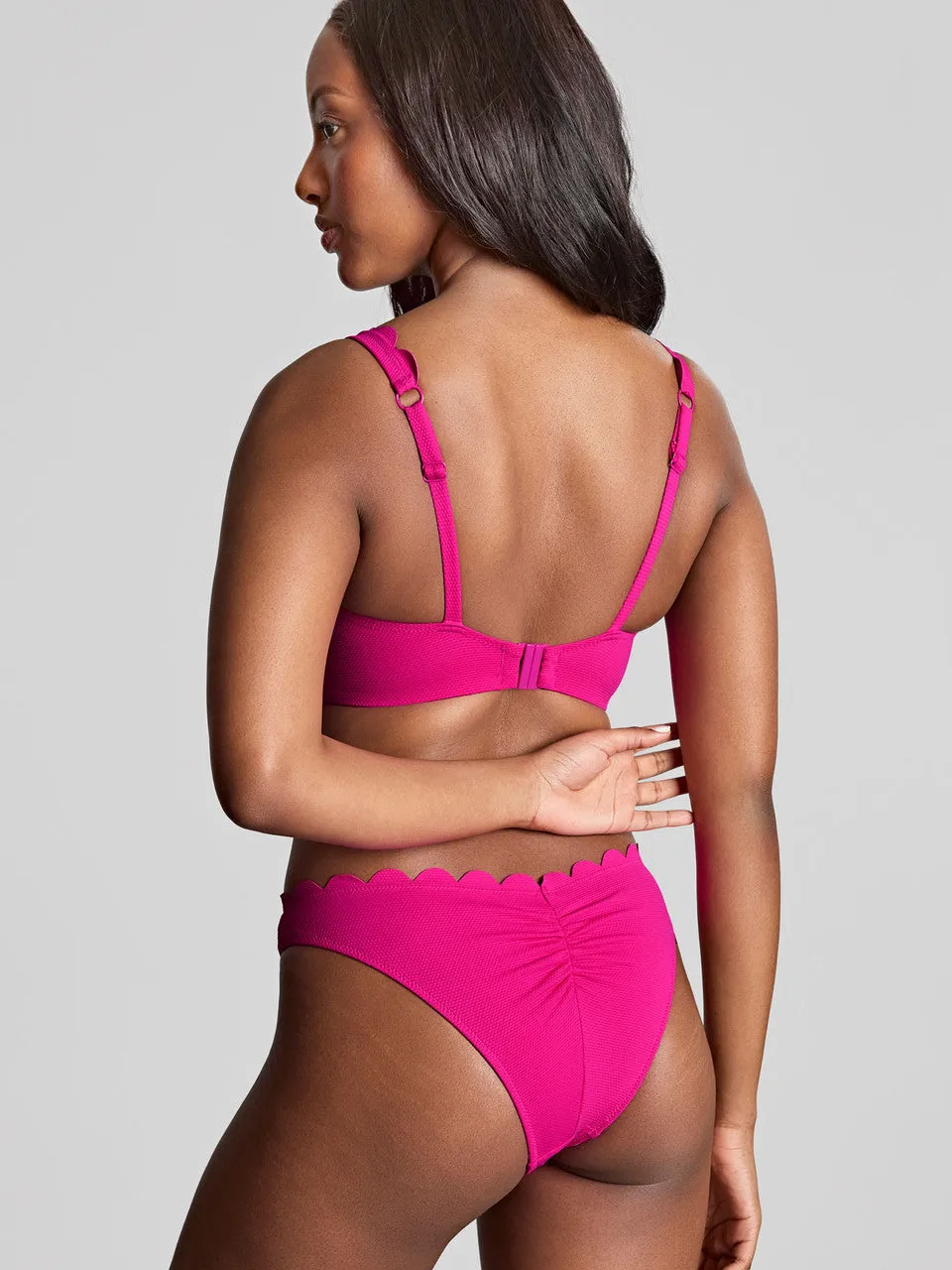 Spirit Lauren Plunge Bikini Top In Magenta - Panache