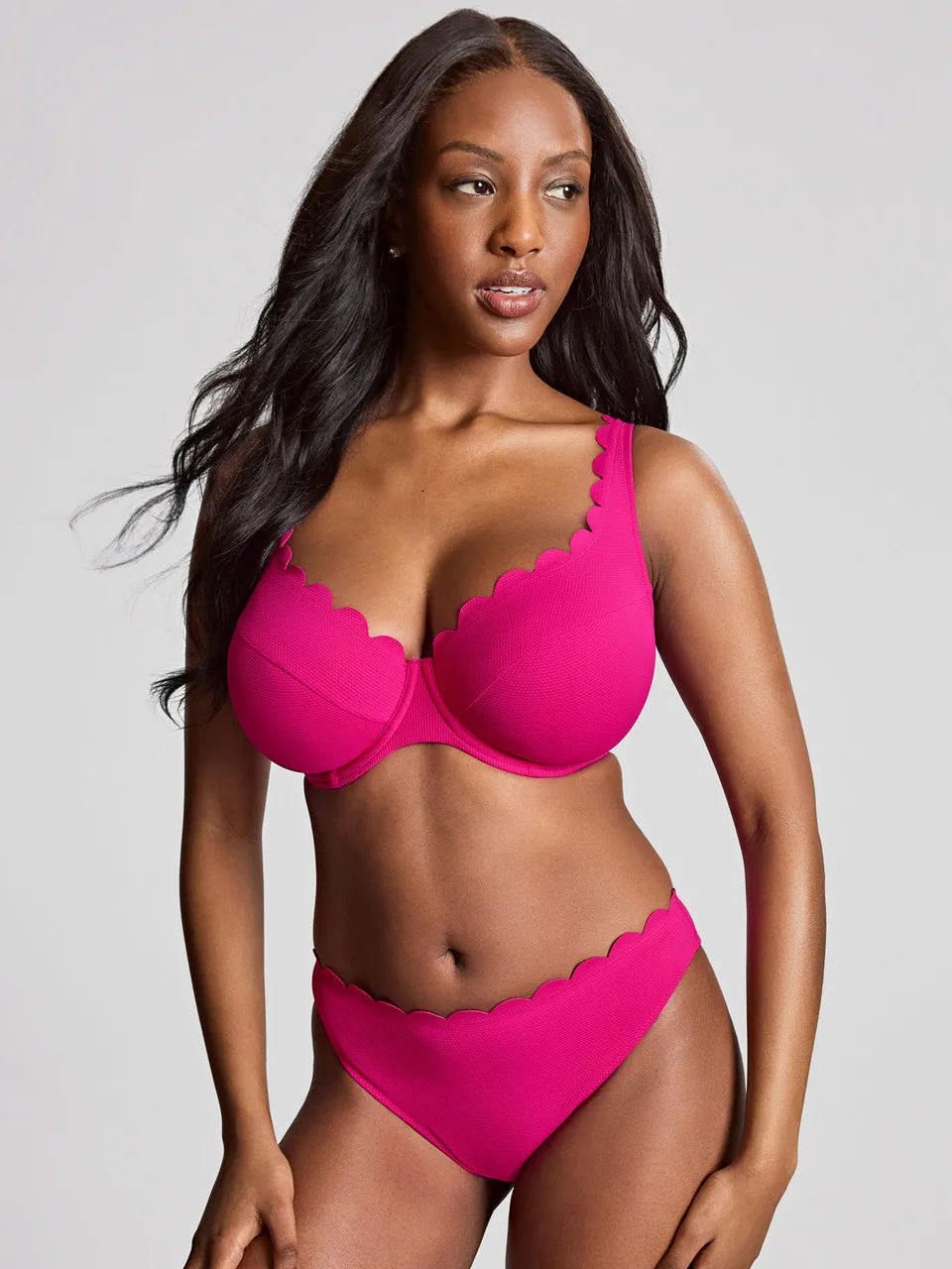Spirit Lauren Plunge Bikini Top In Magenta - Panache
