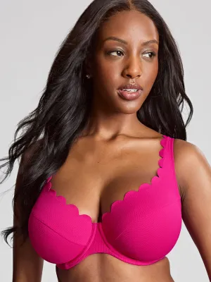 Spirit Lauren Plunge Bikini Top In Magenta - Panache