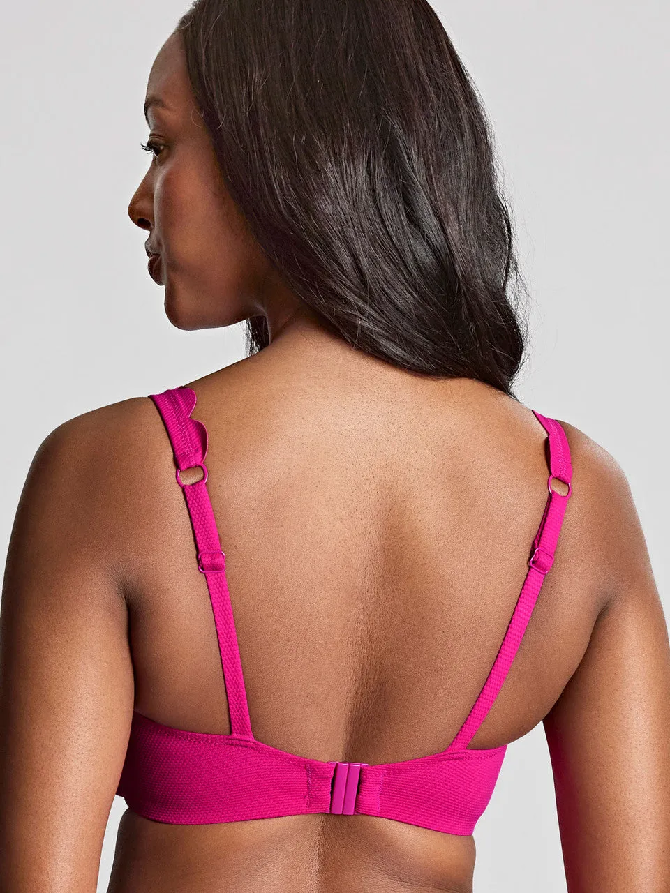Spirit Lauren Plunge Bikini Top In Magenta - Panache