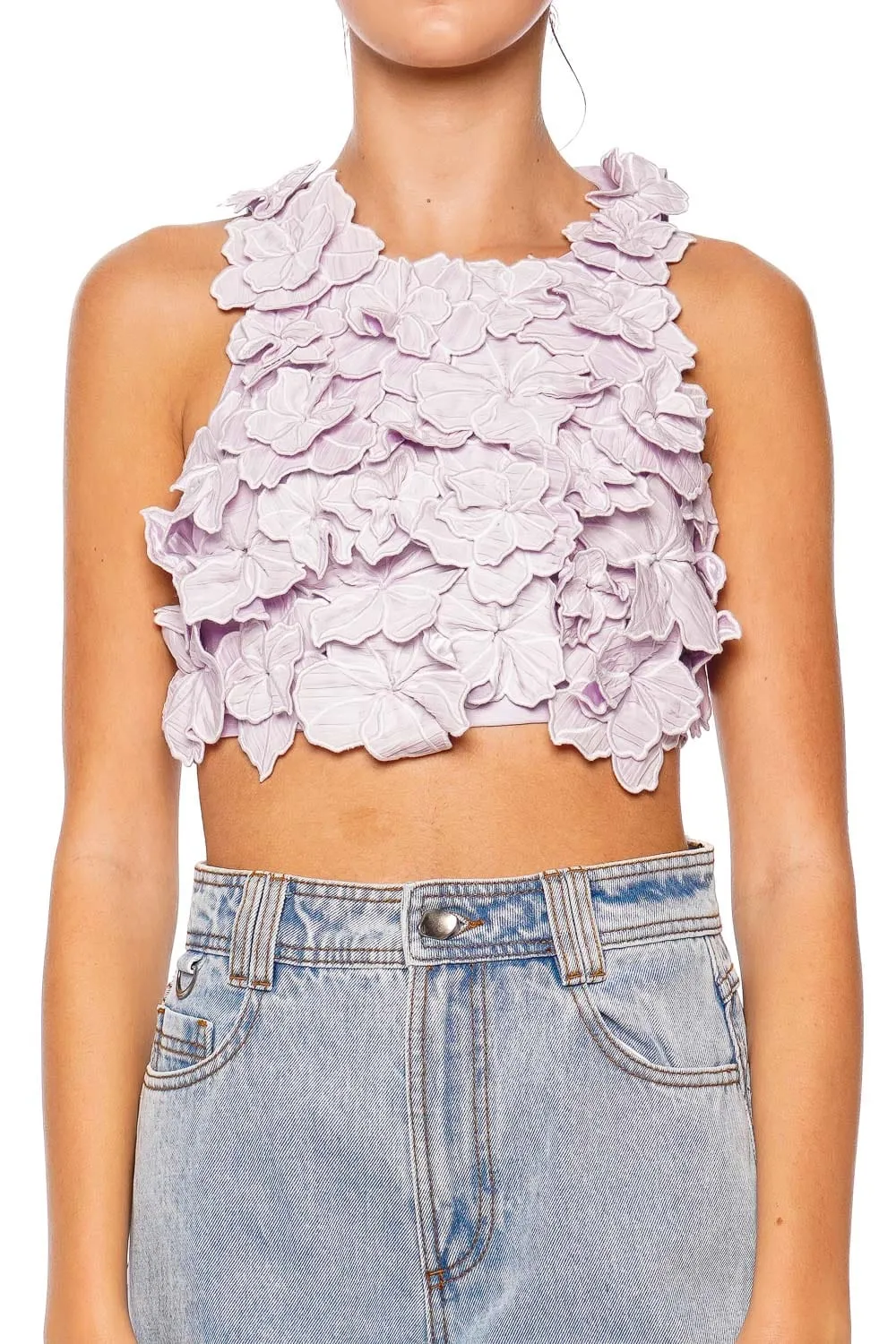 Splendour Flower Shell Cropped Top