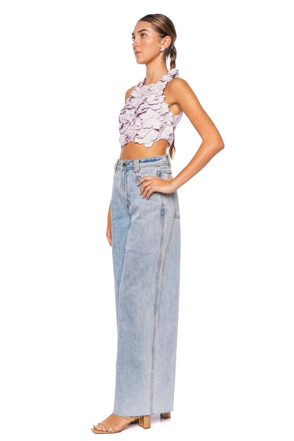 Splendour Flower Shell Cropped Top