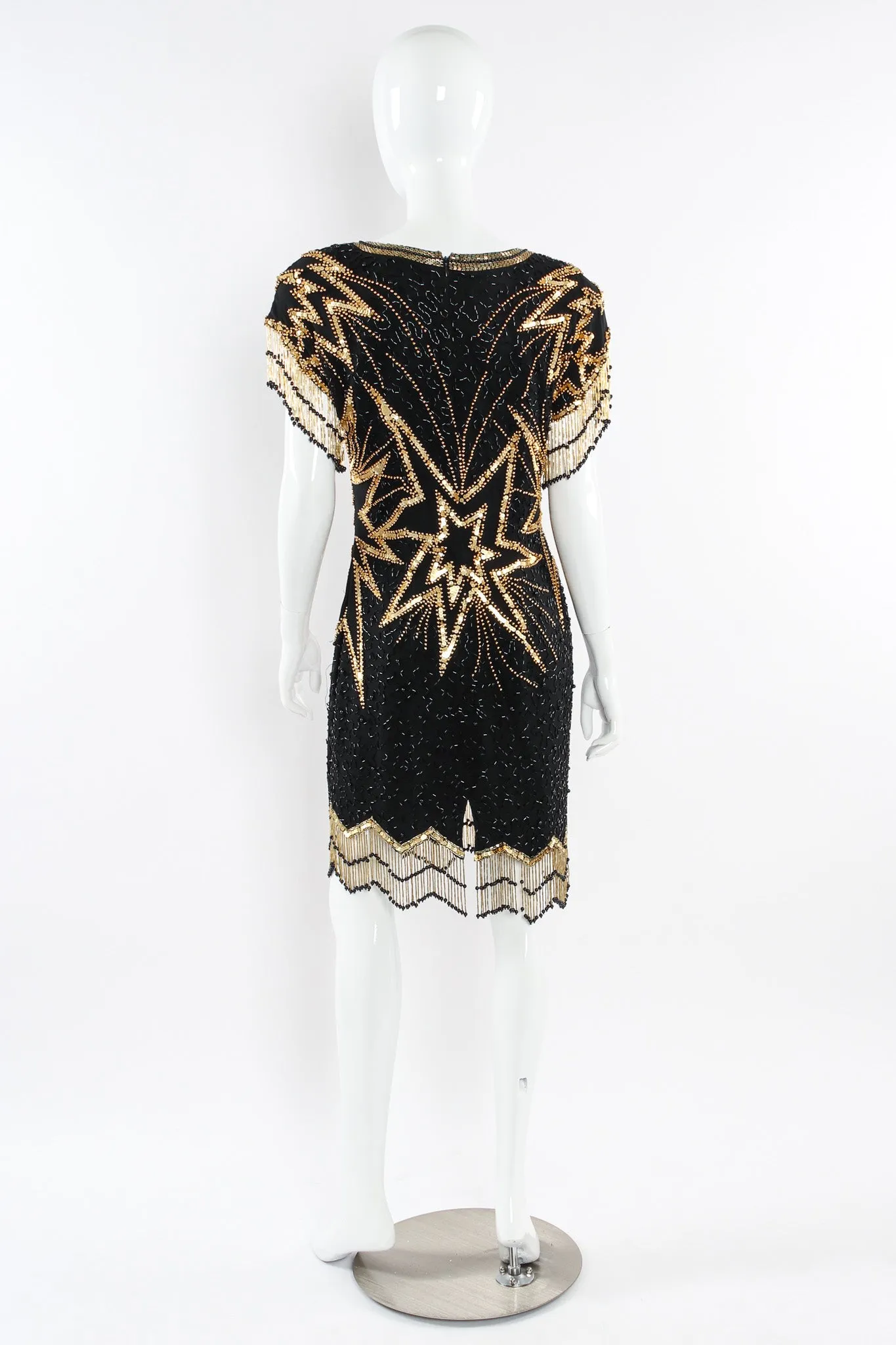 Star Beaded Fringe SIlk Dress