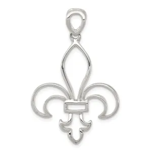 Sterling Silver Cut-Out Fleur de Lis Pendant