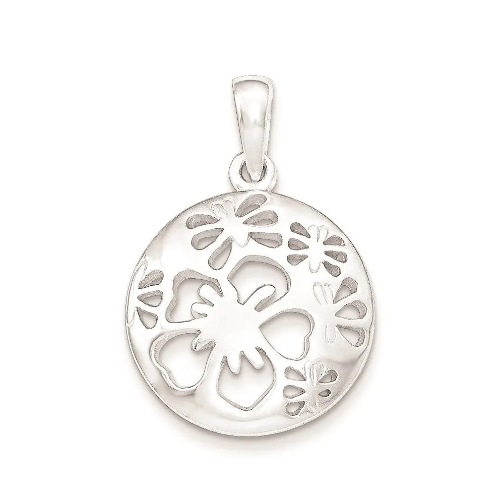 Sterling Silver Cut-out Flower Pendant