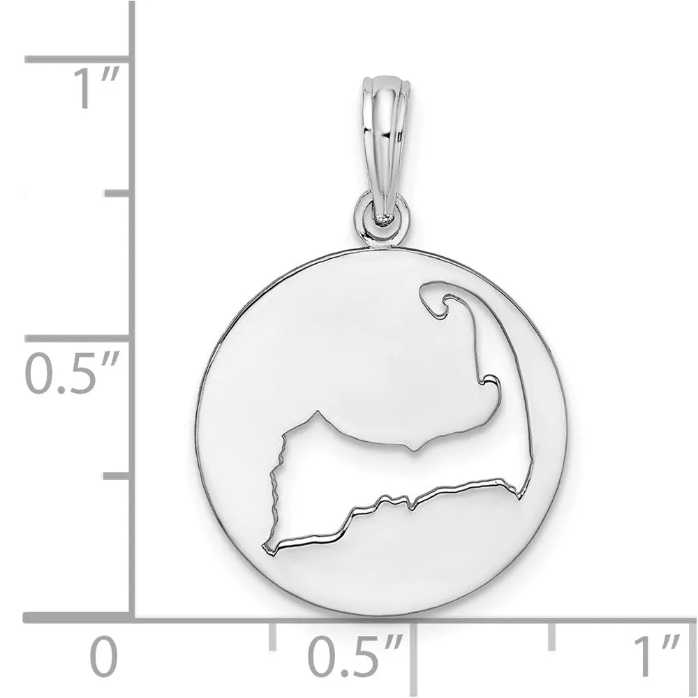 Sterling Silver Polished Cape Cod Cut-out Pendant