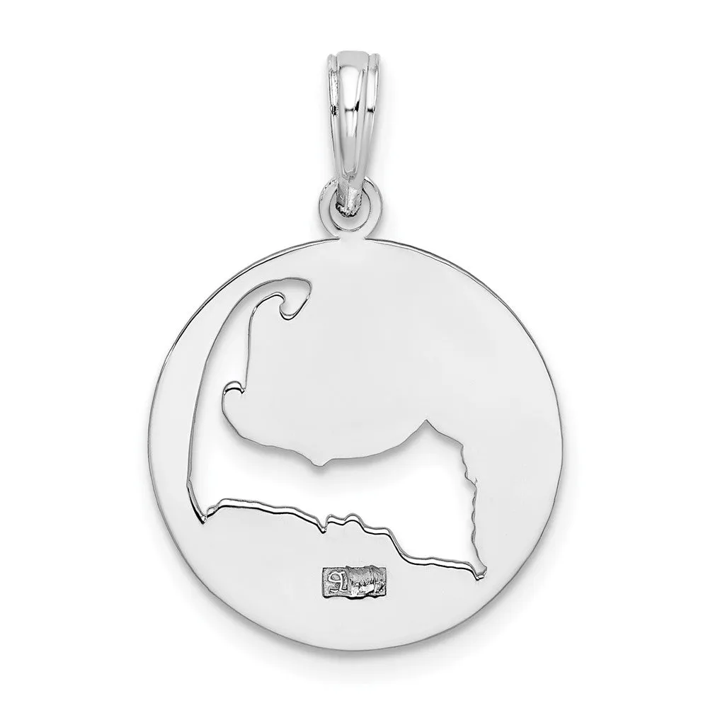 Sterling Silver Polished Cape Cod Cut-out Pendant