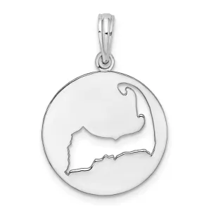Sterling Silver Polished Cape Cod Cut-out Pendant