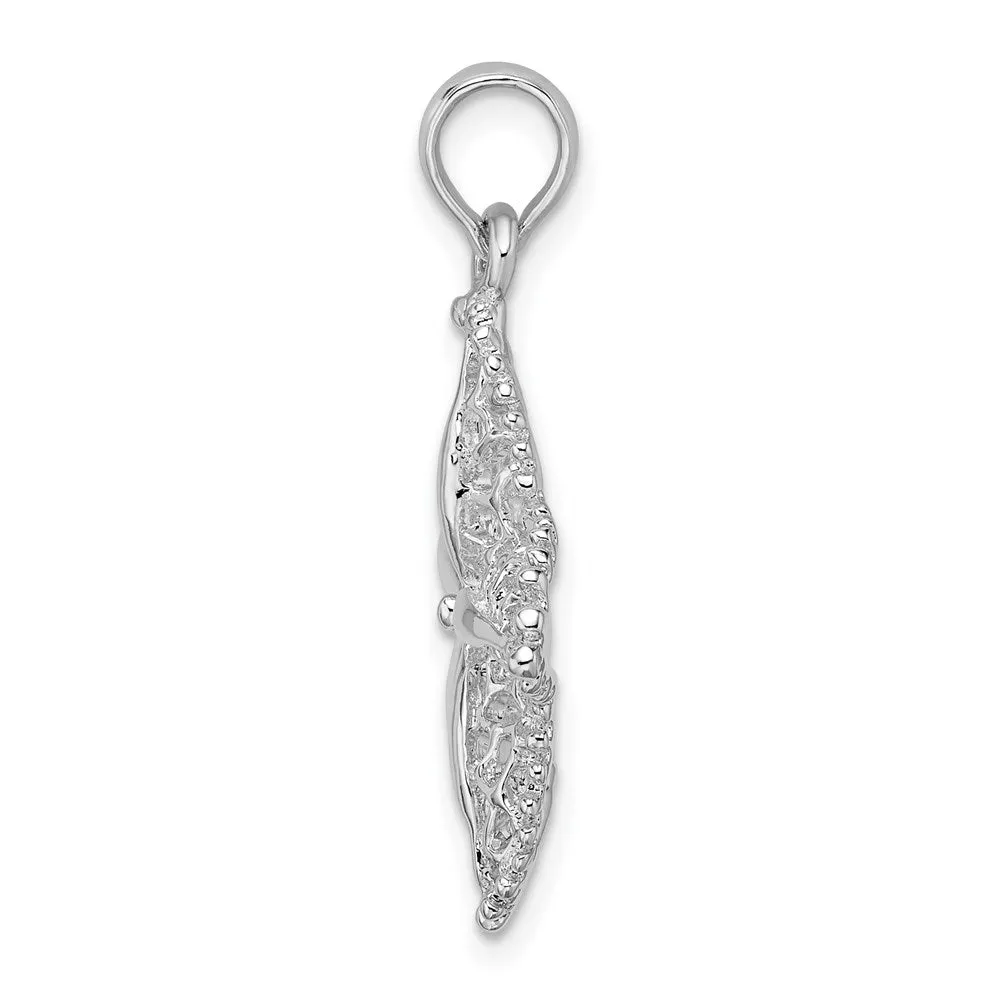 Sterling Silver Polished Cut-out Filigree Starfish Pendant