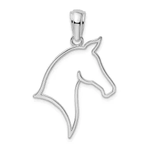 Sterling Silver Polished Cut-out Horse Head Pendant