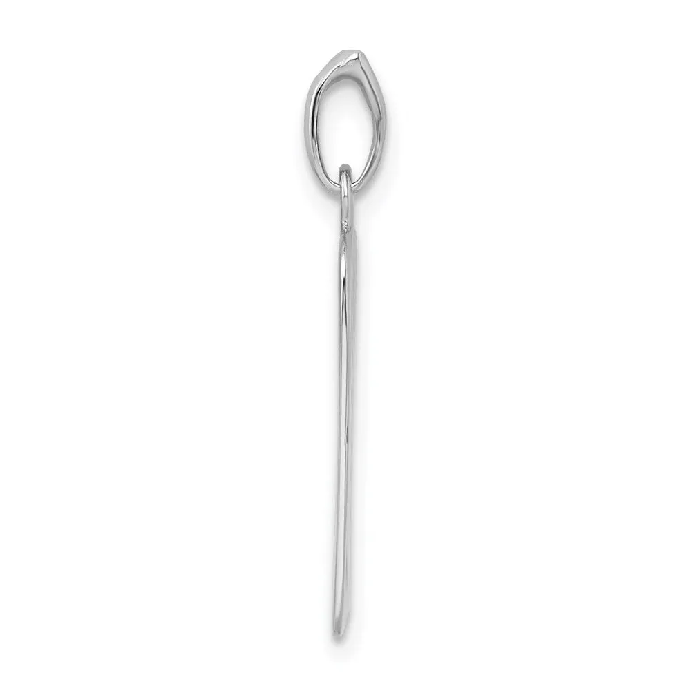 Sterling Silver Rhodium-plated Polished Tree Cut-out Charm