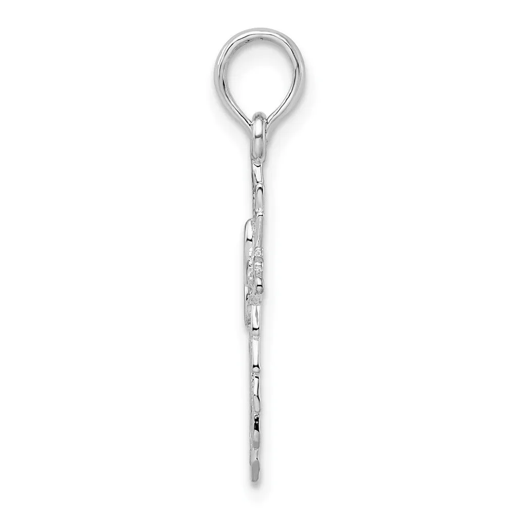 Sterling Silver Scalloped Edge Cut-out Cross Pendant