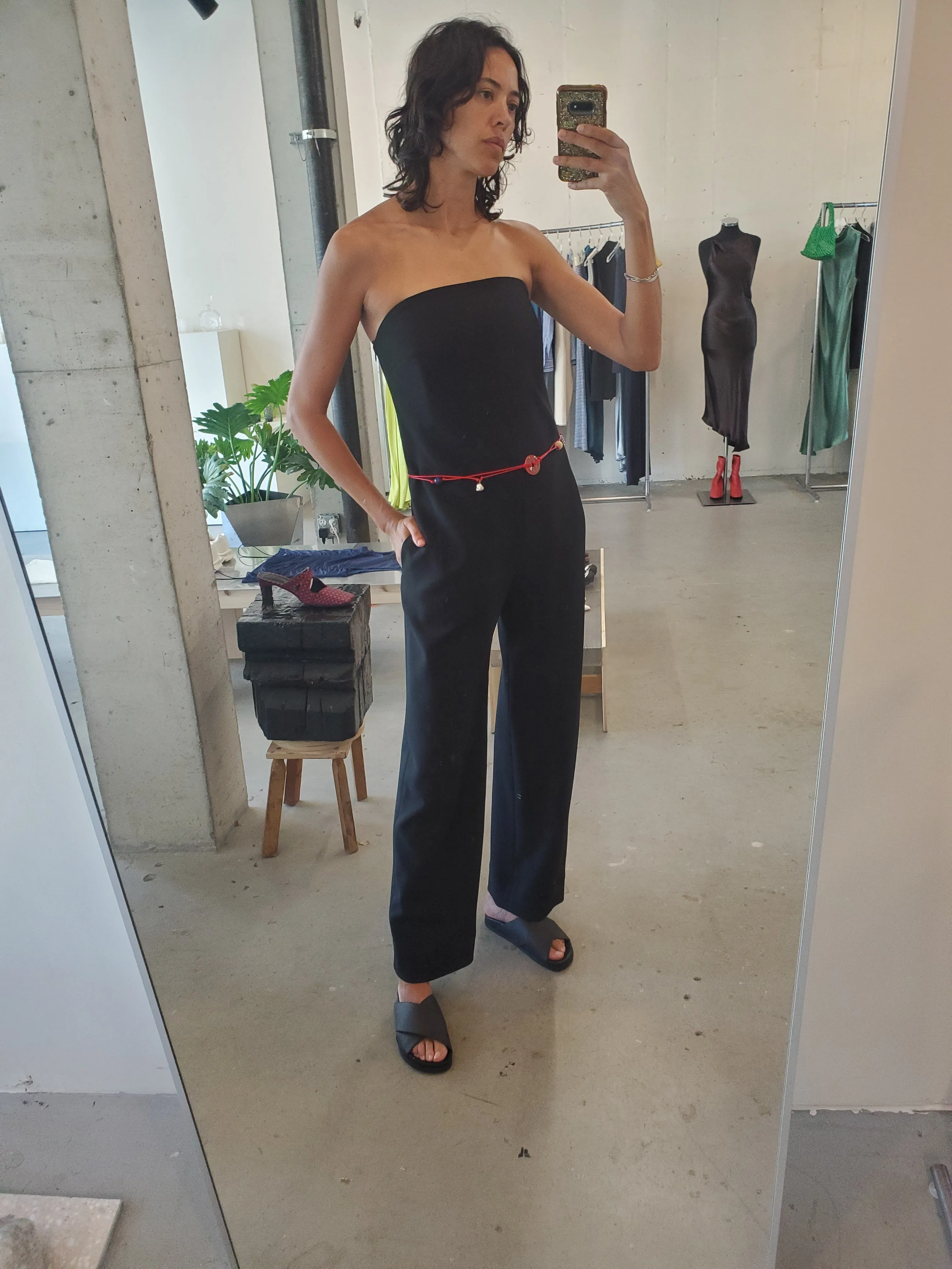 Strapless Fluid Jumpsuit - Black