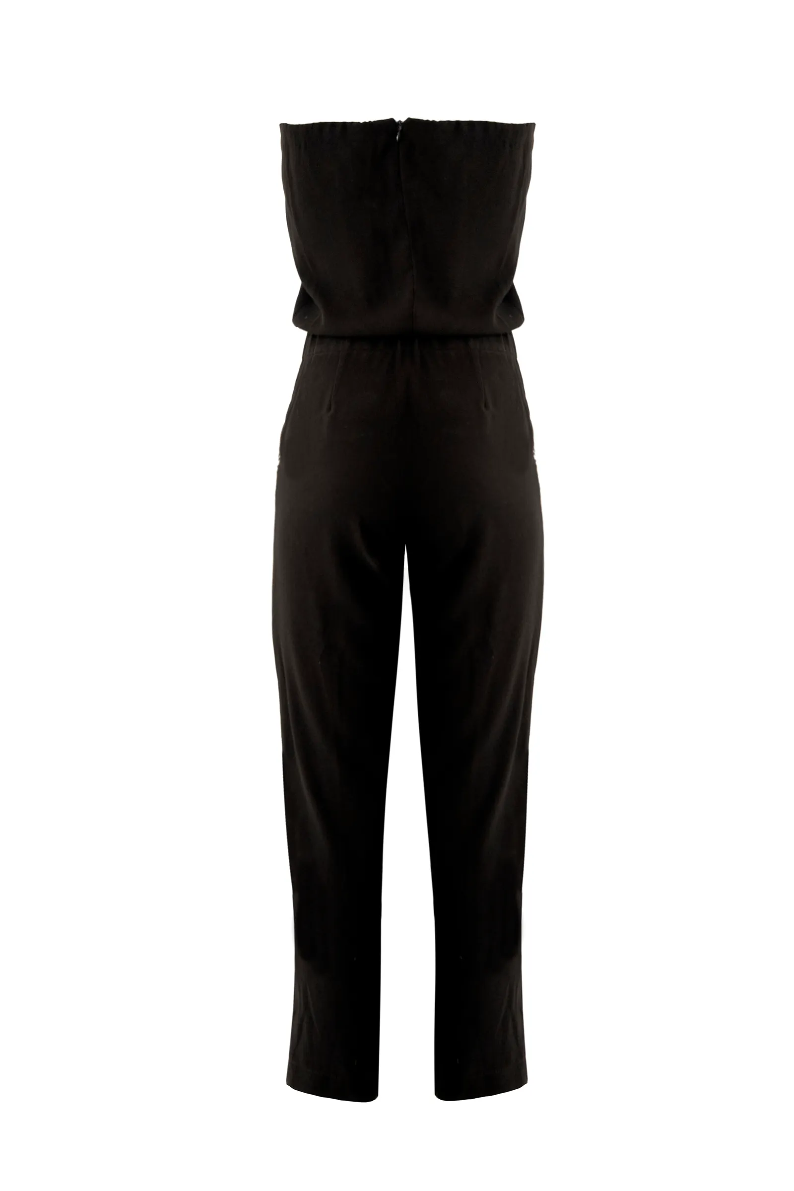 Strapless Reptilian Print Jumpsuit