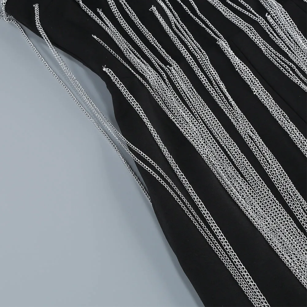 Strapless Sleeveless Chains Jumpsuit KLYF1241
