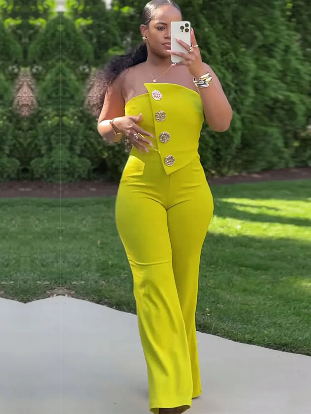 Strapless Sleeveless Commuter Jumpsuit FA50136