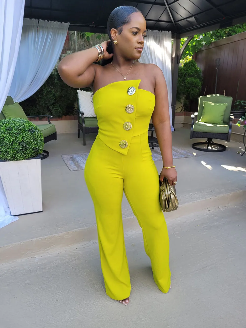 Strapless Sleeveless Commuter Jumpsuit FA50136