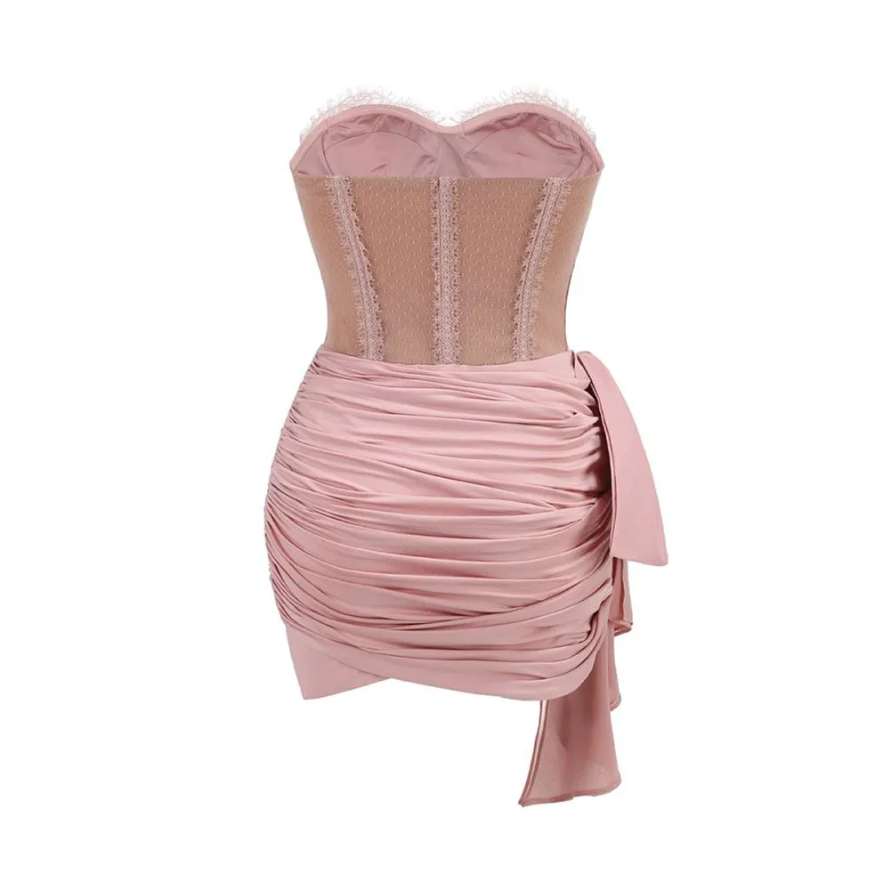 Strapless Sleeveless Lace Mini Dress ZNSBA1145