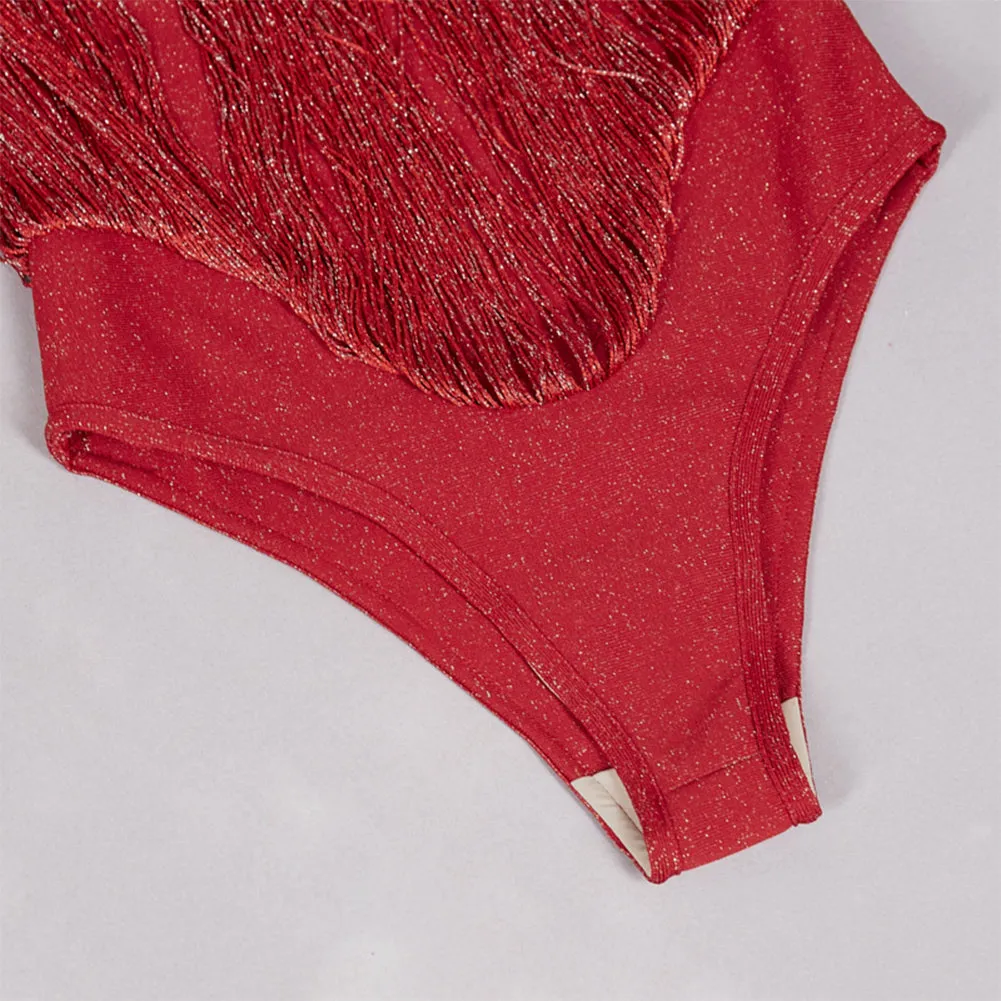 Strapless Sleeveless Tassels Bandage Jumpsuit PZC2631