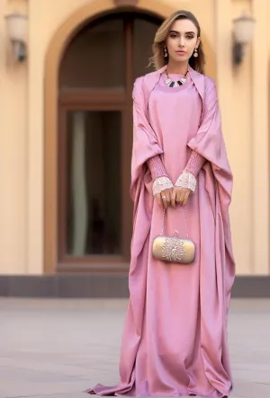 Suutton one piece prayer umrah gown abaya with contrast lace detail on sleeves