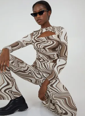 Swirl Print Cut Out Top