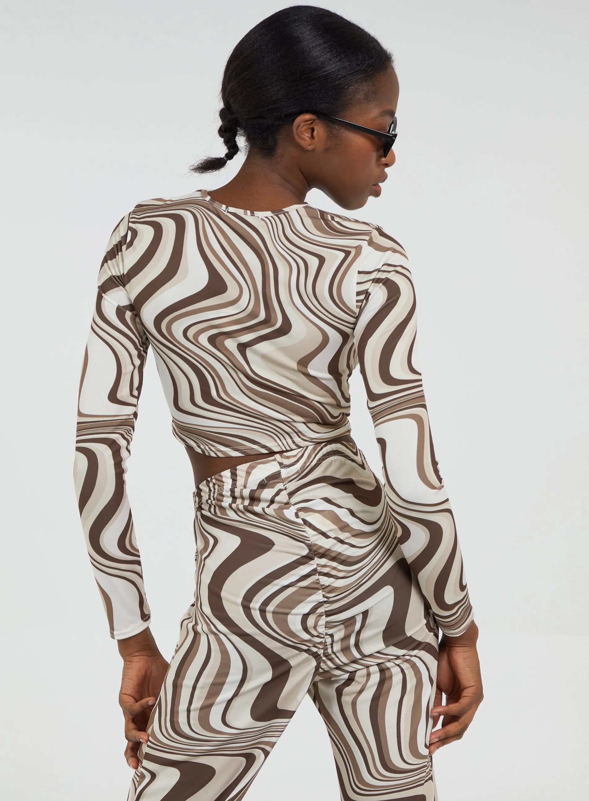 Swirl Print Cut Out Top
