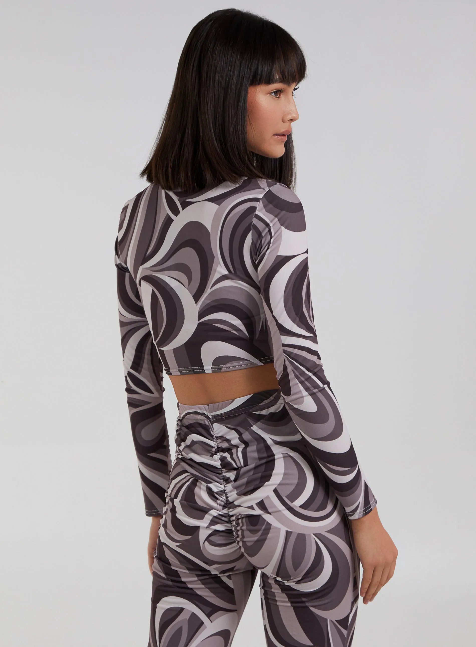 Swirl Print Cut Out Top