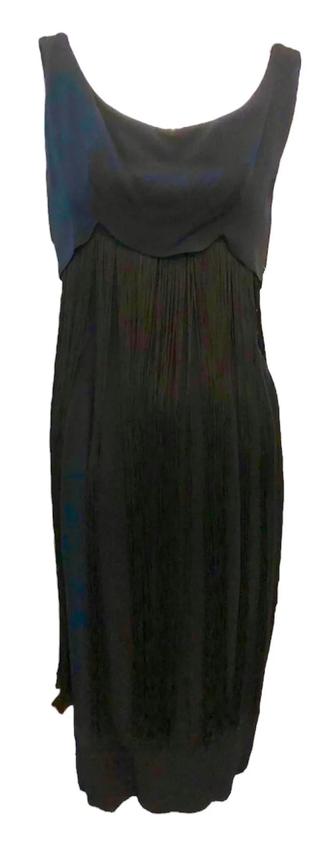 Syano 60s Black Cocktail Dress with Long Fringe Skirt