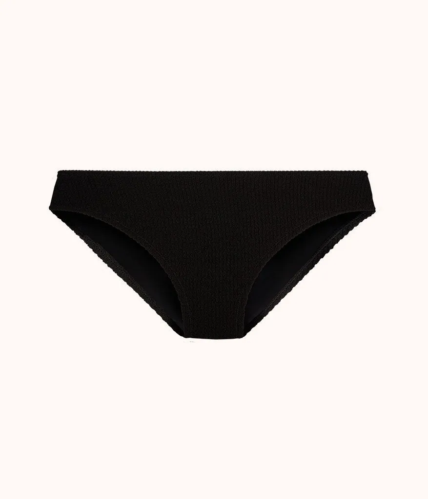The Swim Ruched Bikini Bottom: Jet Black