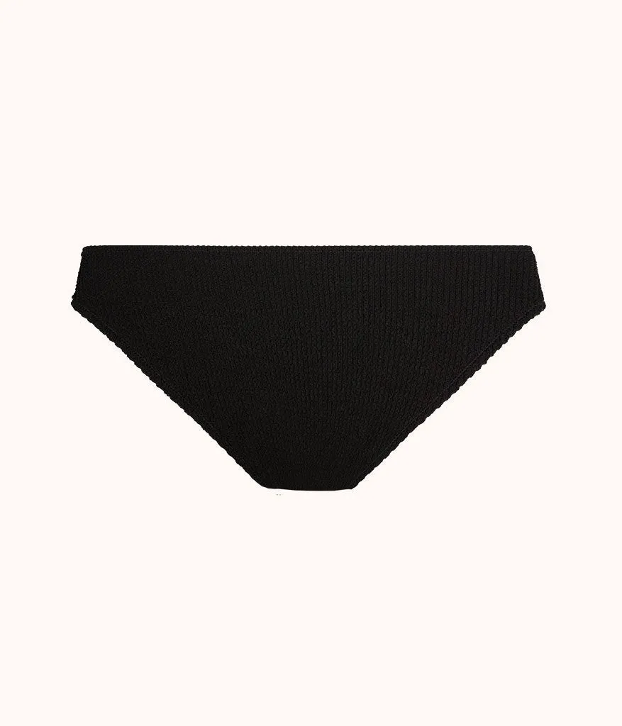 The Swim Ruched Bikini Bottom: Jet Black