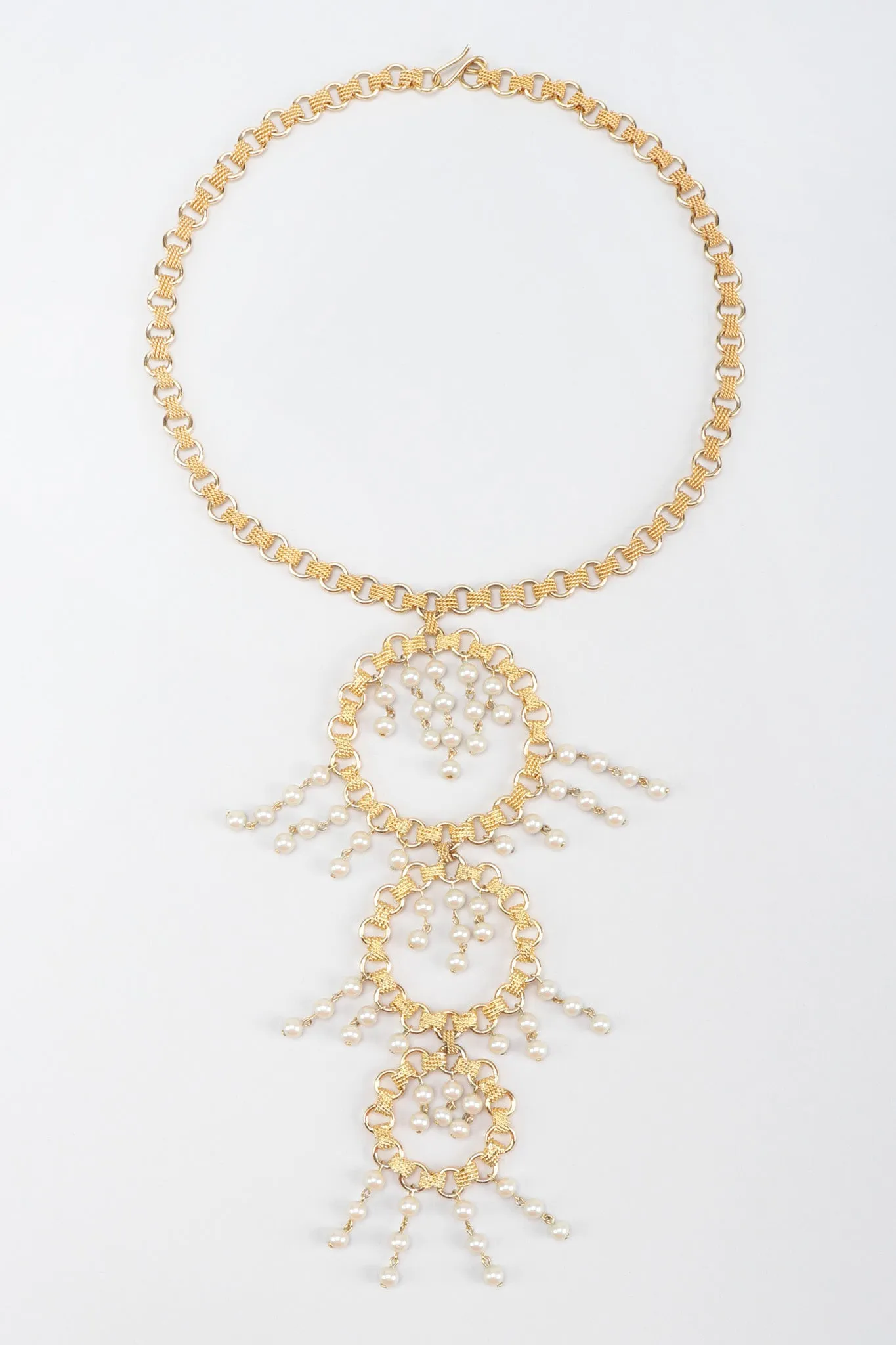 Tiered Pearl Hoop Pendant