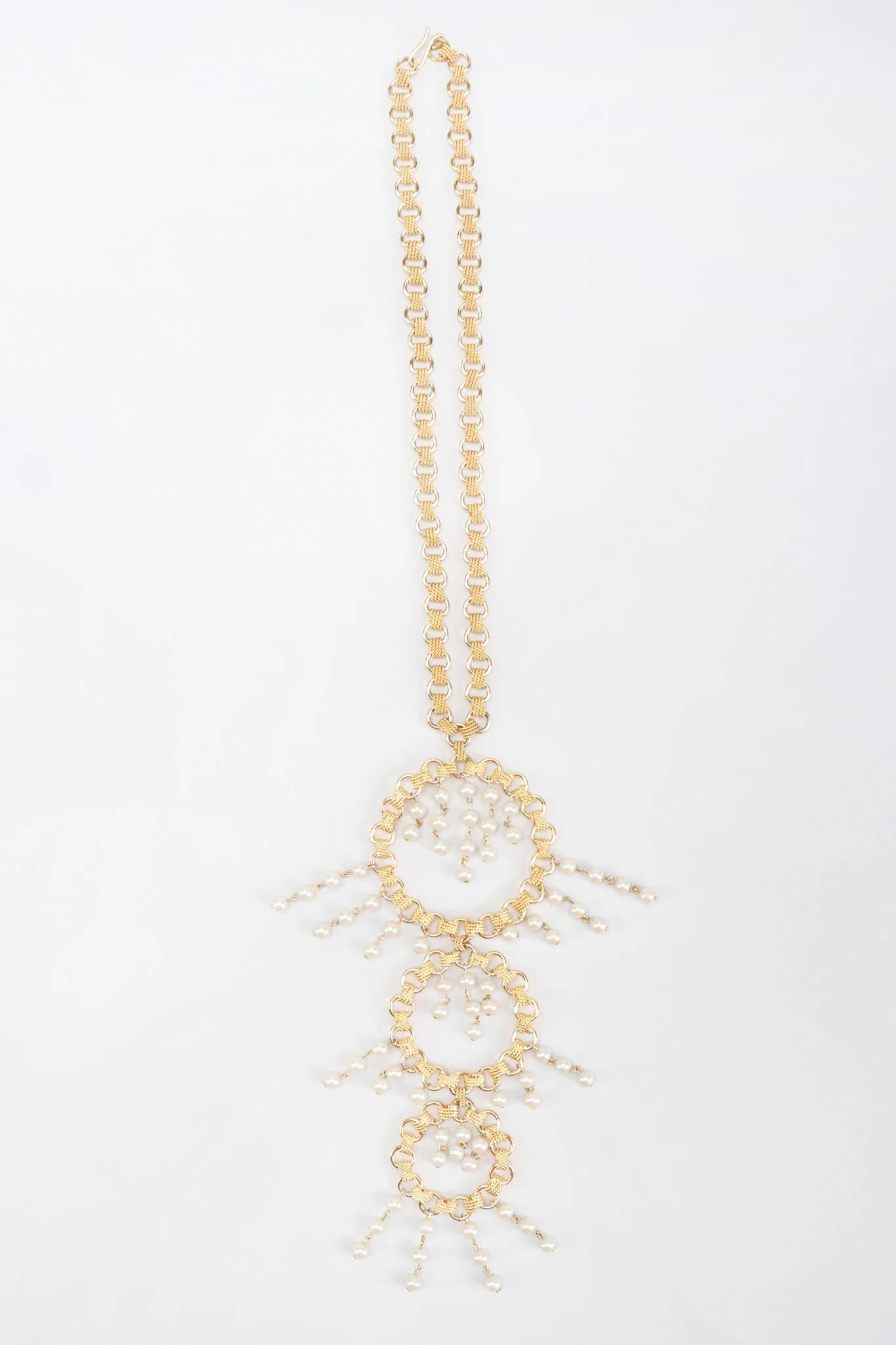 Tiered Pearl Hoop Pendant