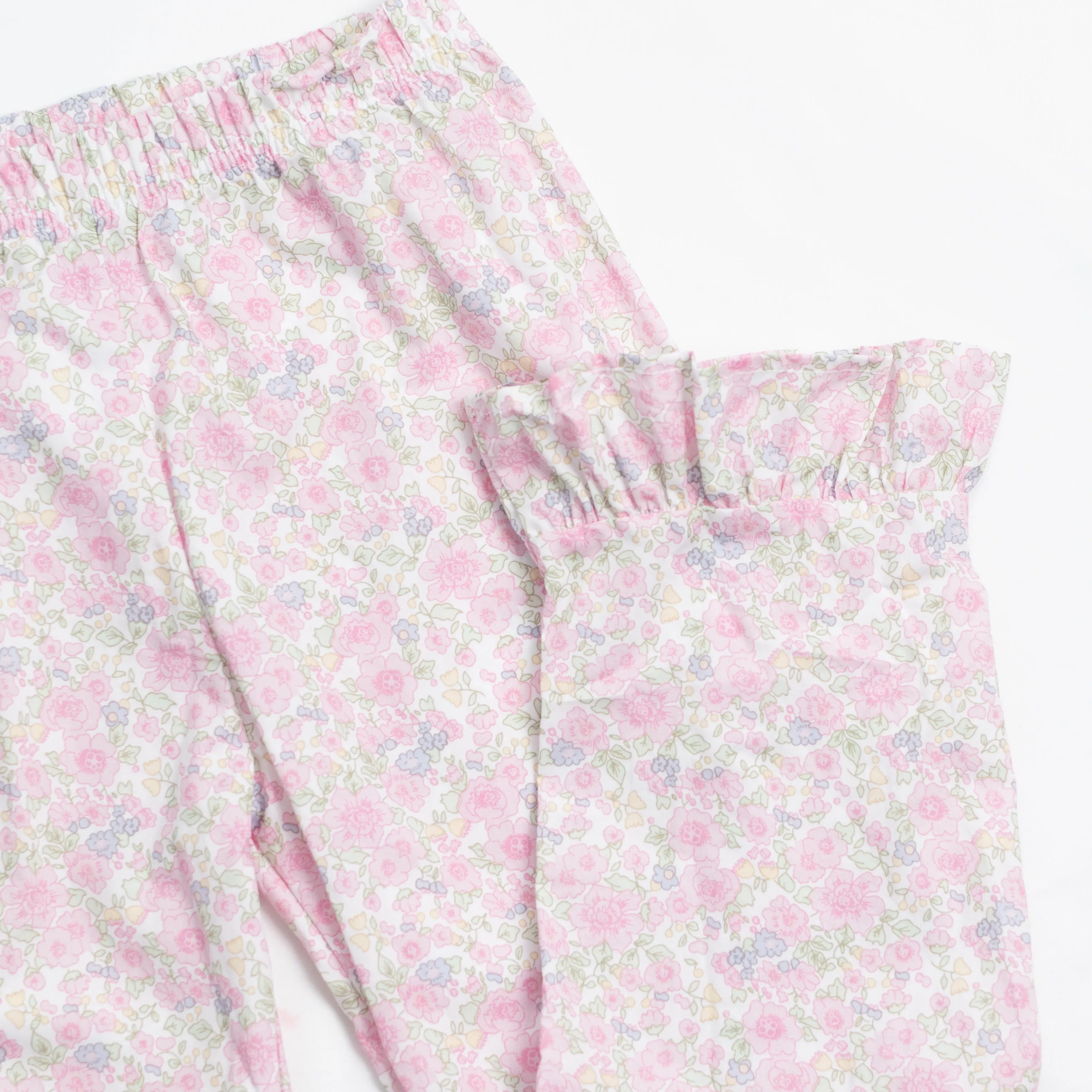 Tiffany Teacup Applique Ruffle Pant Set, Pink