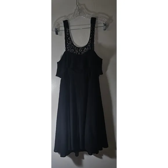 Torrid Black Lace thin strap lace midi dress,  size 14