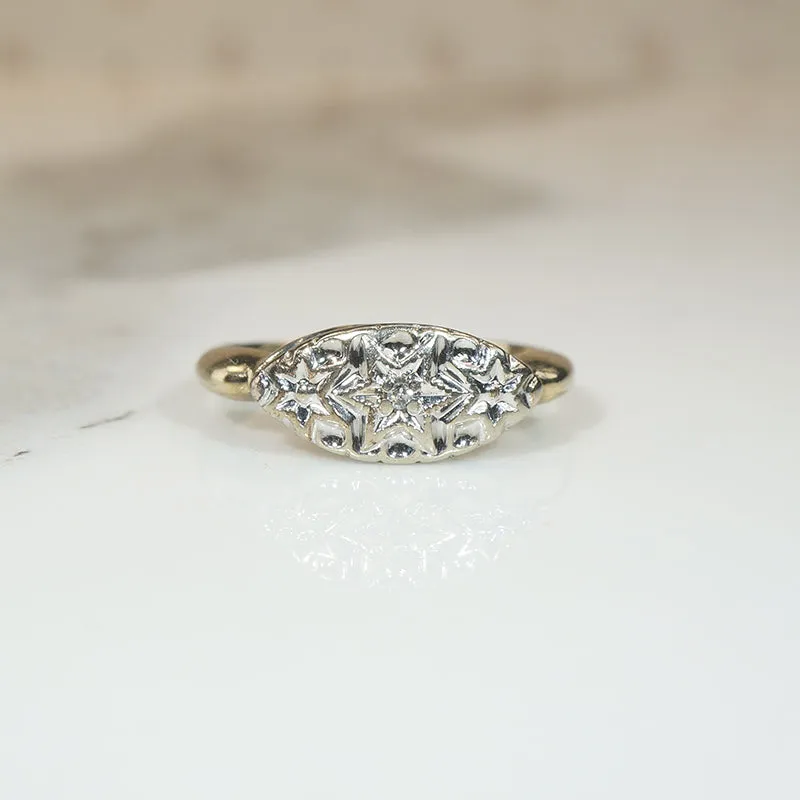 Triple Star 1940s Diamond Ring
