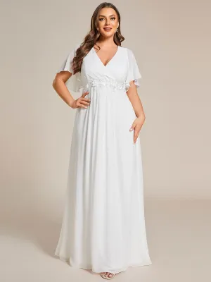 Tyler short sleeve chiffon wedding dress in ivory Express NZ wide
