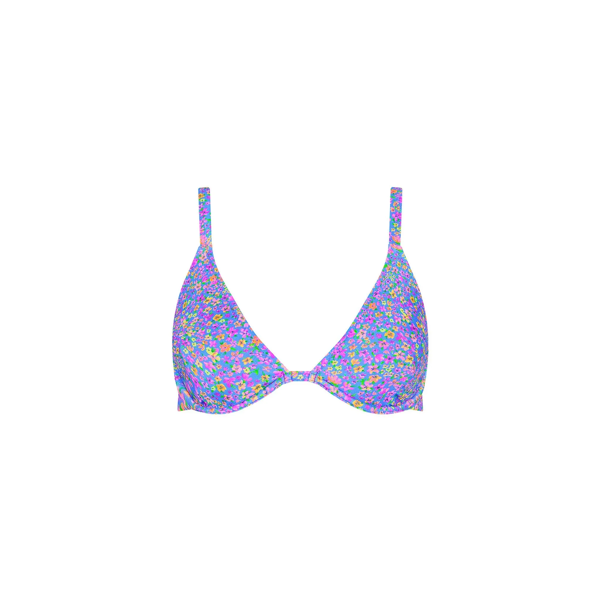 Underwire Triangle D  Cup Bikini Top - Bubblegum Blossom