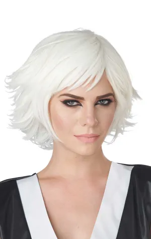 Unisex White Feathered Cosplay Wig