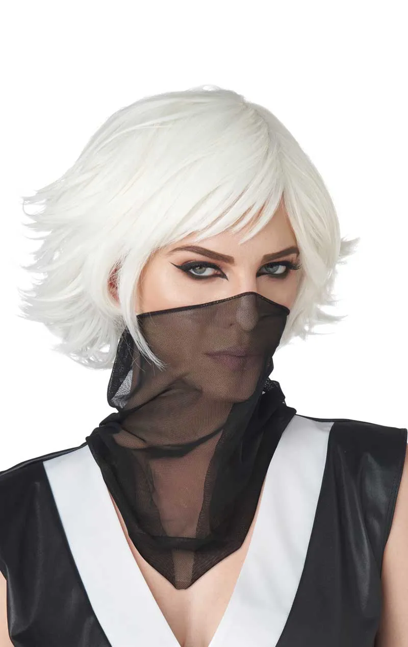 Unisex White Feathered Cosplay Wig