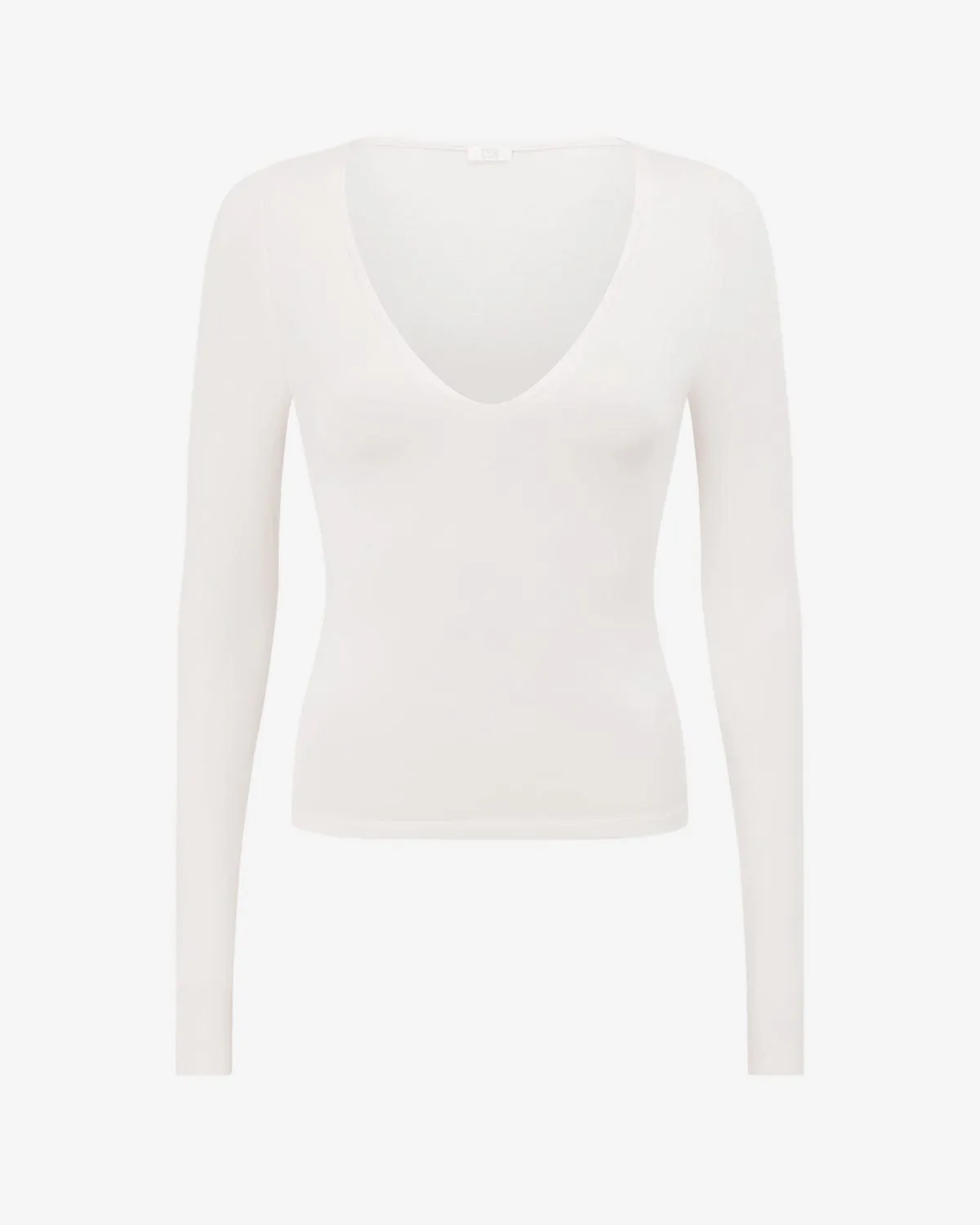 V Neck Long Sleeve Top | Vanilla