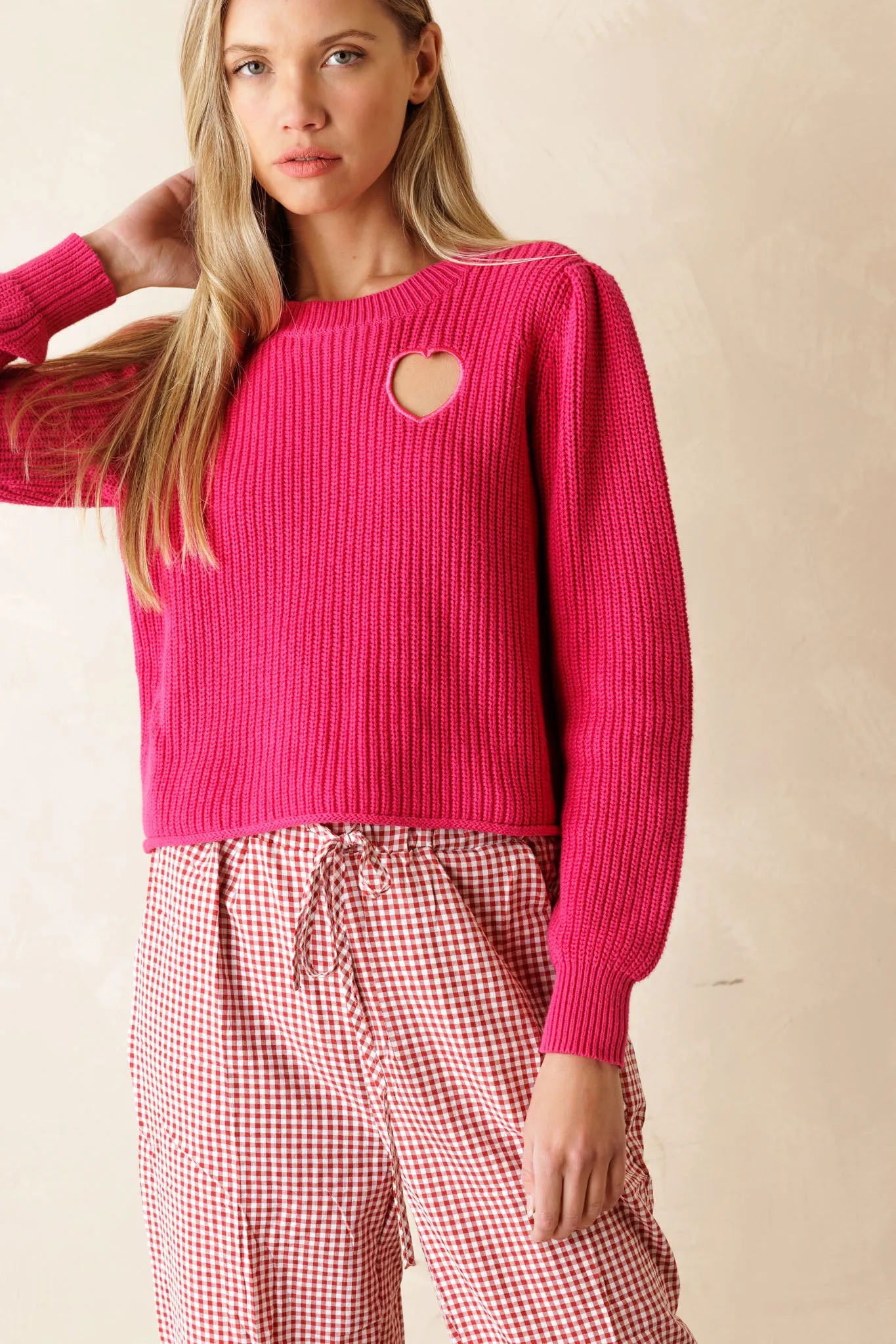 Valentine Cotton Cut Out Heart Sweater