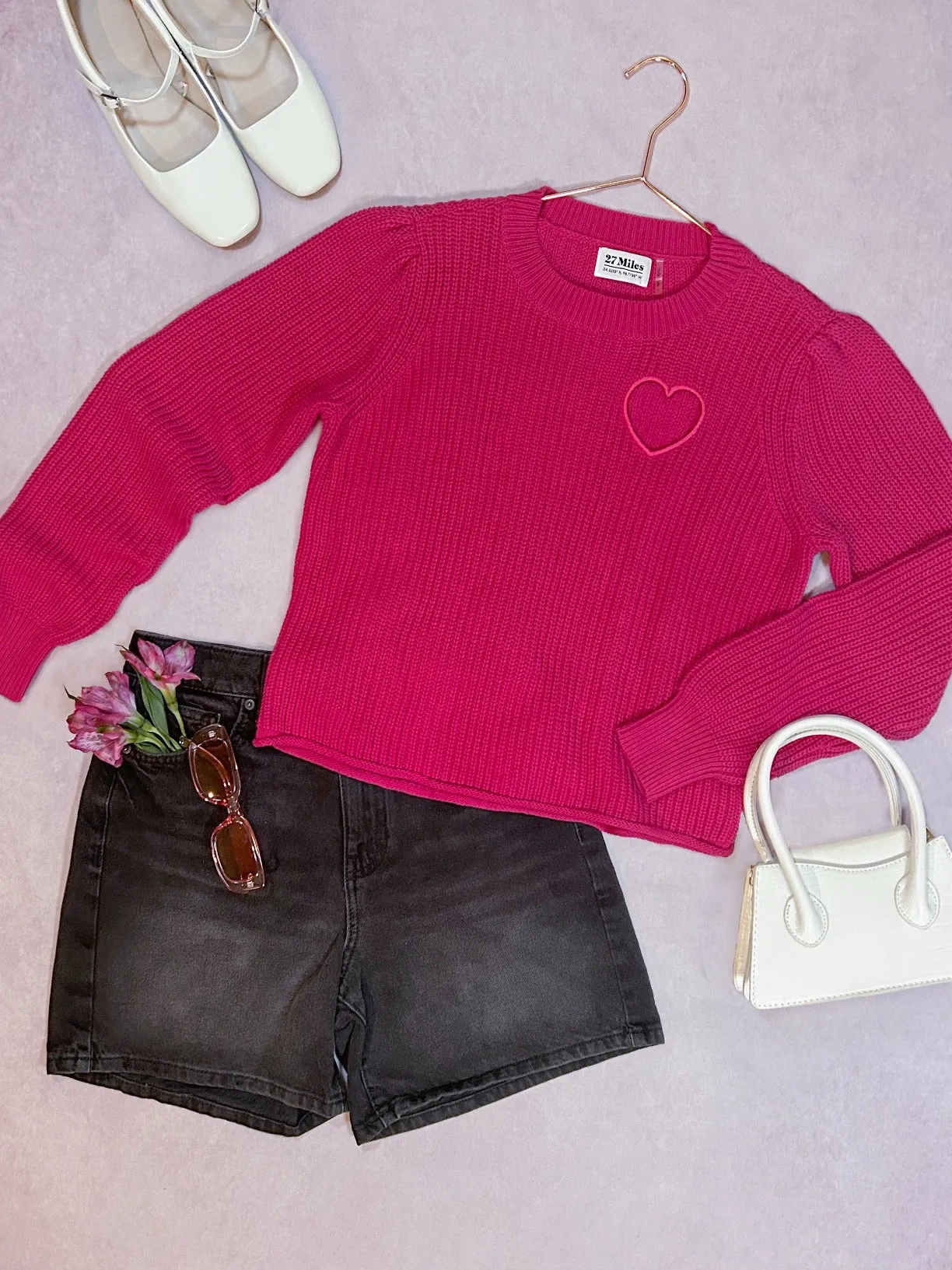 Valentine Cotton Cut Out Heart Sweater
