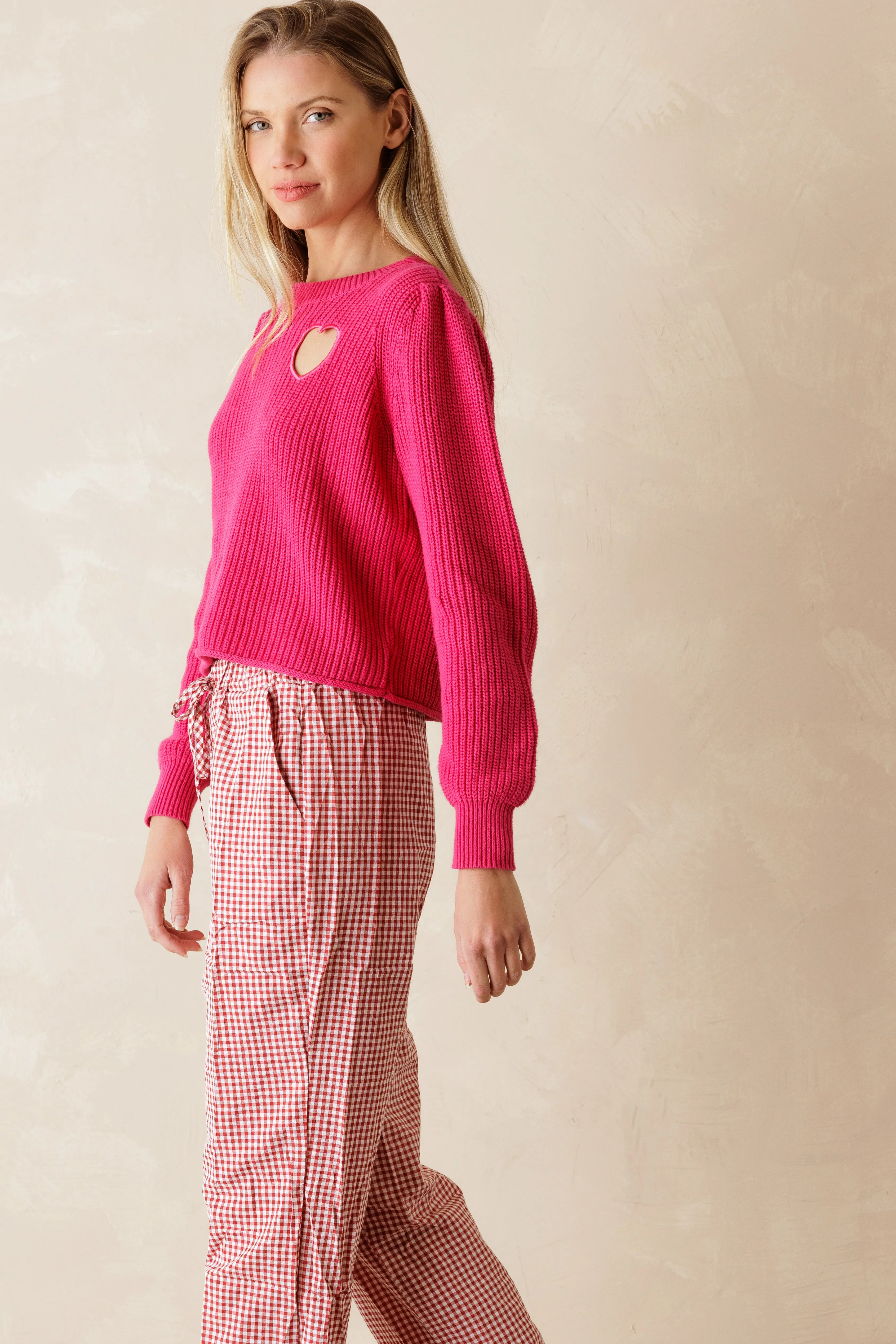 Valentine Cotton Cut Out Heart Sweater