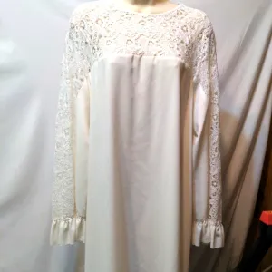 Vintage Giamba white lacy gown flowing sleeves wedding dress party dress size 9