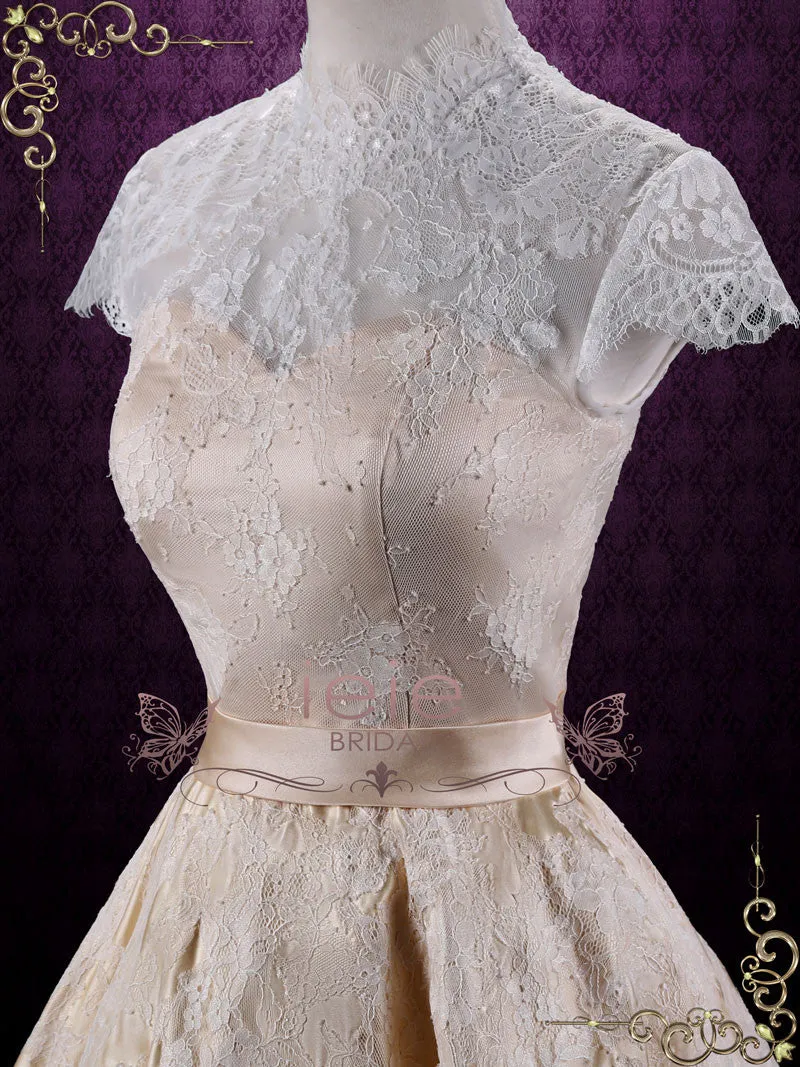 Vintage Style Short Lace Tea Length Wedding Dress | Marigold