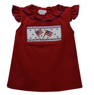 Vive La Fete Smocked American Flag Tee