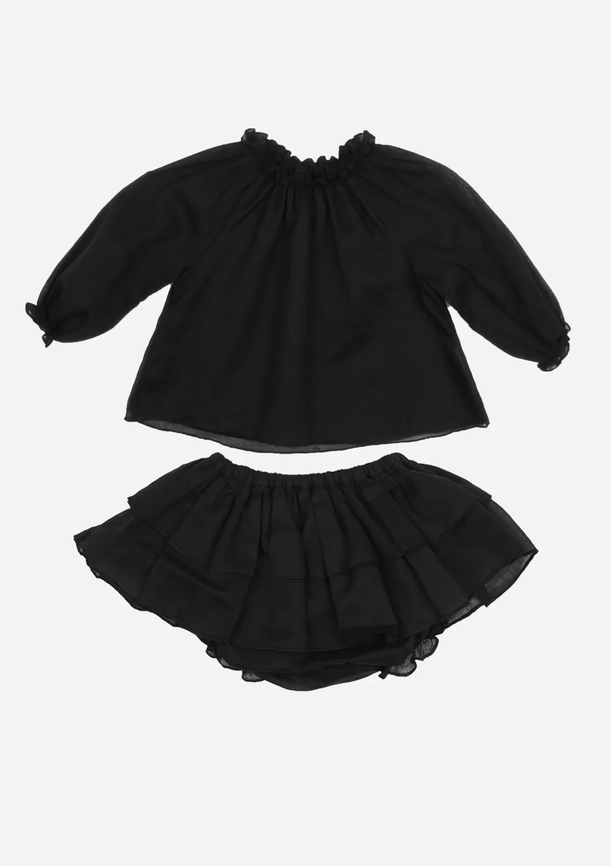 Voile Ruffle Bottom, Black