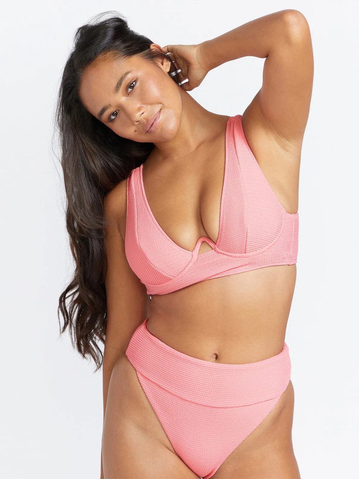 Volcom Womens So Current Plunge U-Wire Bikini Top